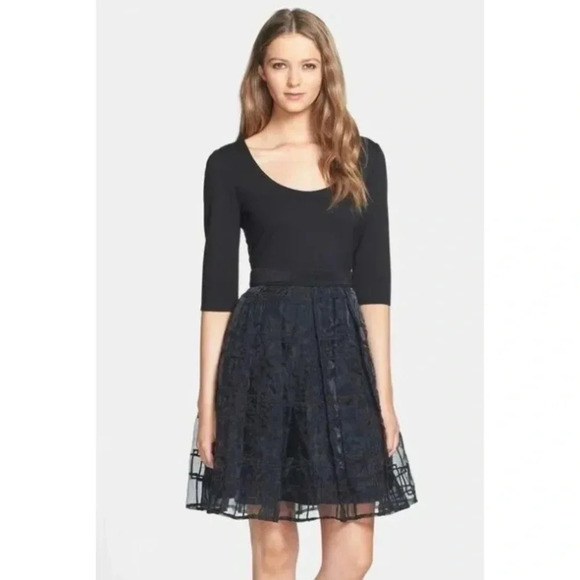 Plenty By Tracy Reece Anthropologie Black Eliza Fit & Flare Dress Size 12 - Picture 8 of 13